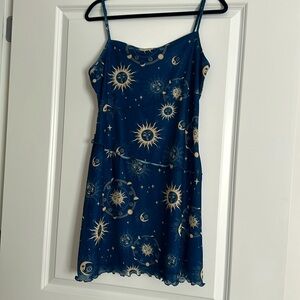 sun moon mini dress size L double lined